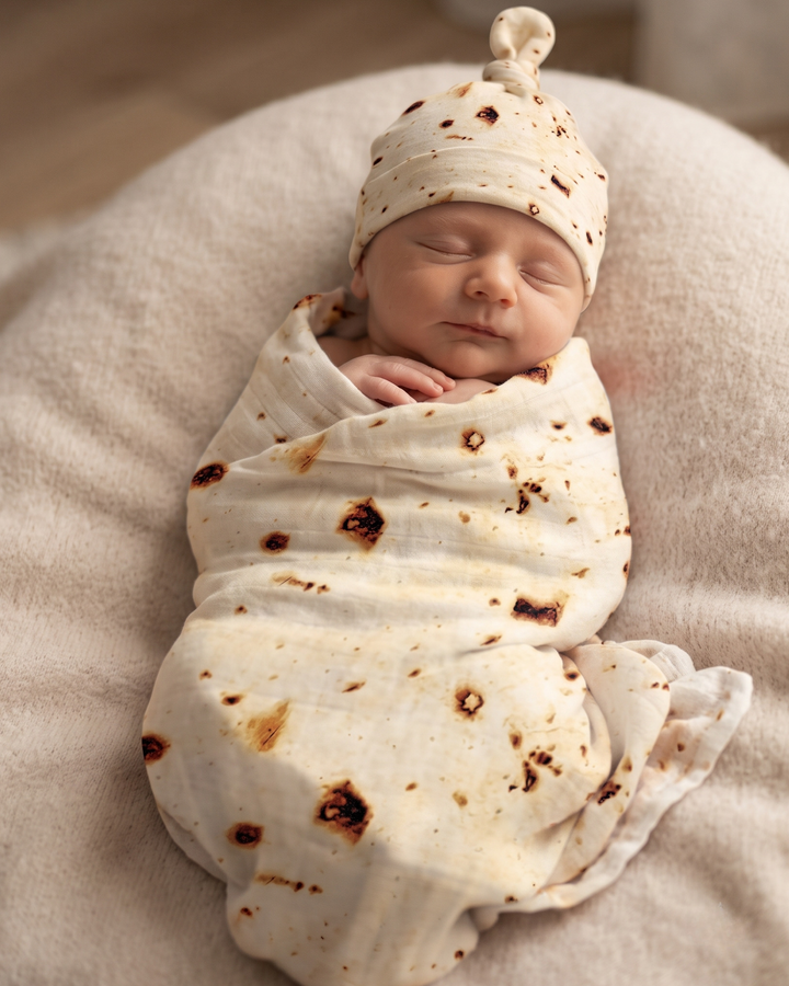 Cutest Homemade Burrito Bamboo Swaddle Blanket