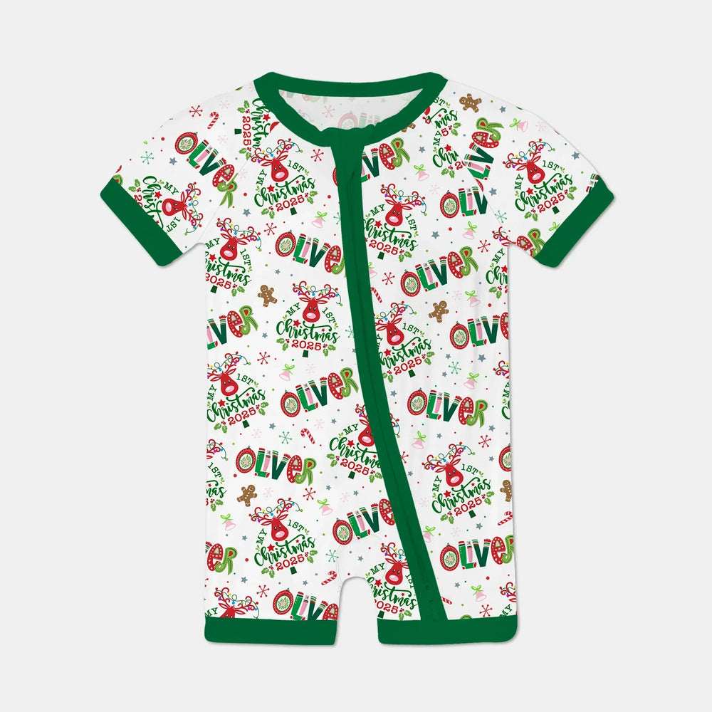 Custome Name "Whimsical Little Green" Shorty Zippy , Custome Name "Whimsical Little Green" Shorty Zippy - 0-3M