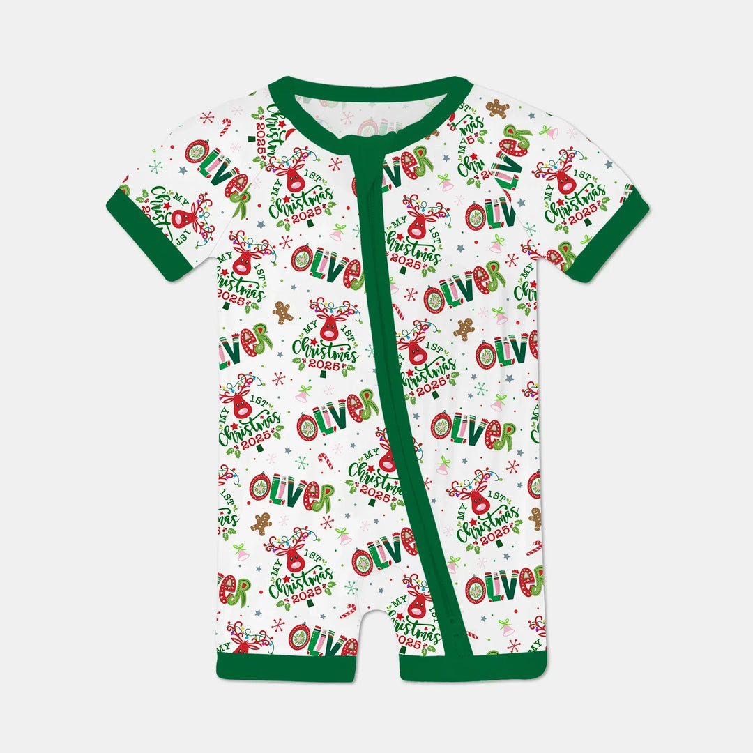 Custome Name "Whimsical Little Green" Shorty Zippy , Custome Name "Whimsical Little Green" Shorty Zippy - 0-3M