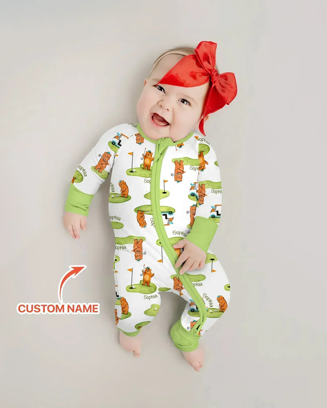 Custom Name Little Bear Golf Club Bamboo Convertible Zippy