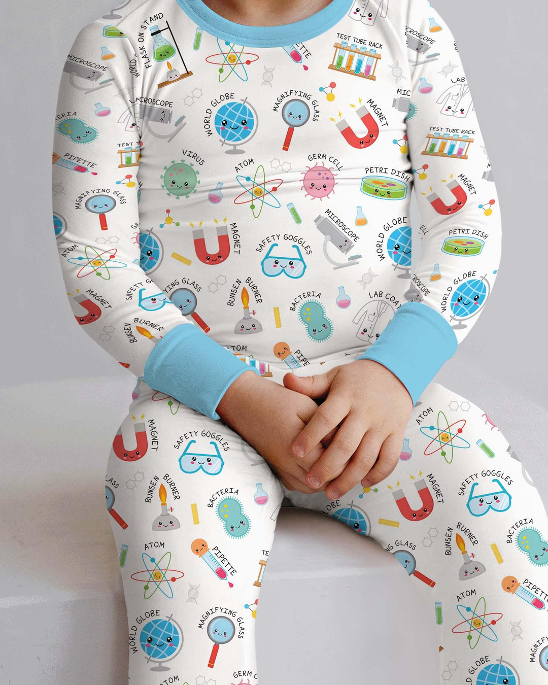 Science Fun Family Matching Bamboo Two Piece Long Sleeve Pajama Set