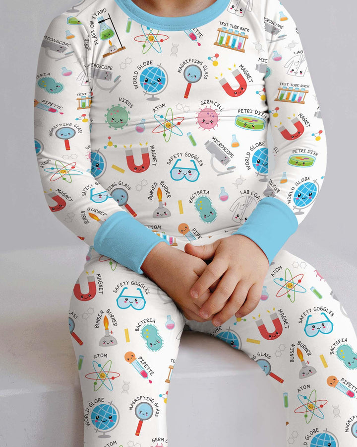 Science Fun Family Matching Bamboo Two Piece Long Sleeve Pajama Set