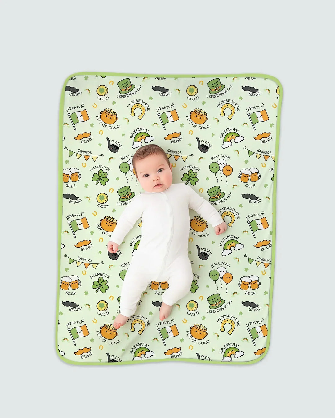 Kawaii St Patrick's Day Bamboo Blanket