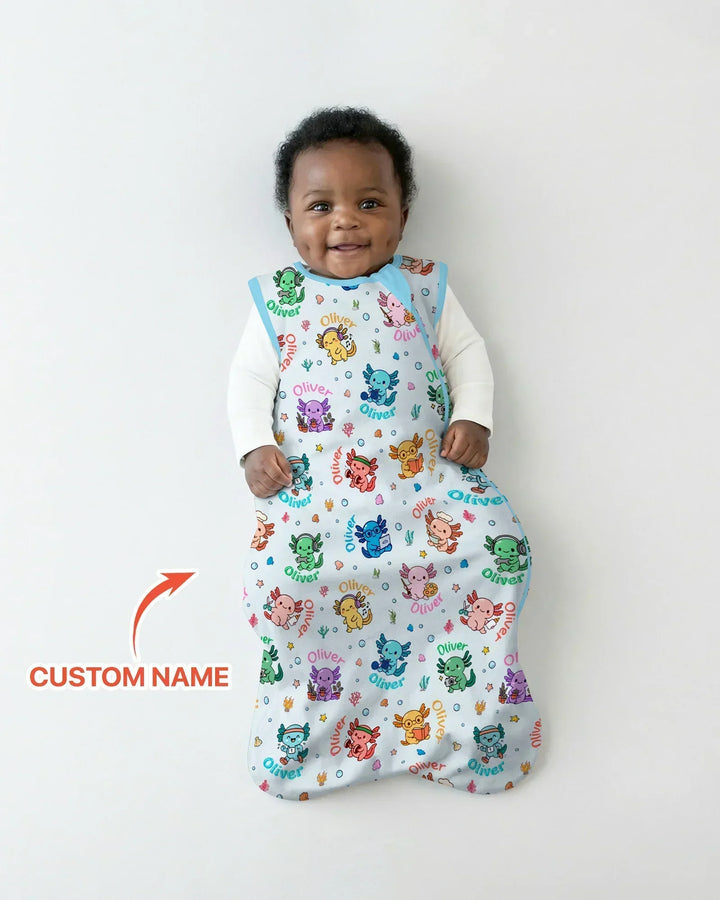 Custom Name Cute Hobby Axolotl Bamboo Sleep Bag