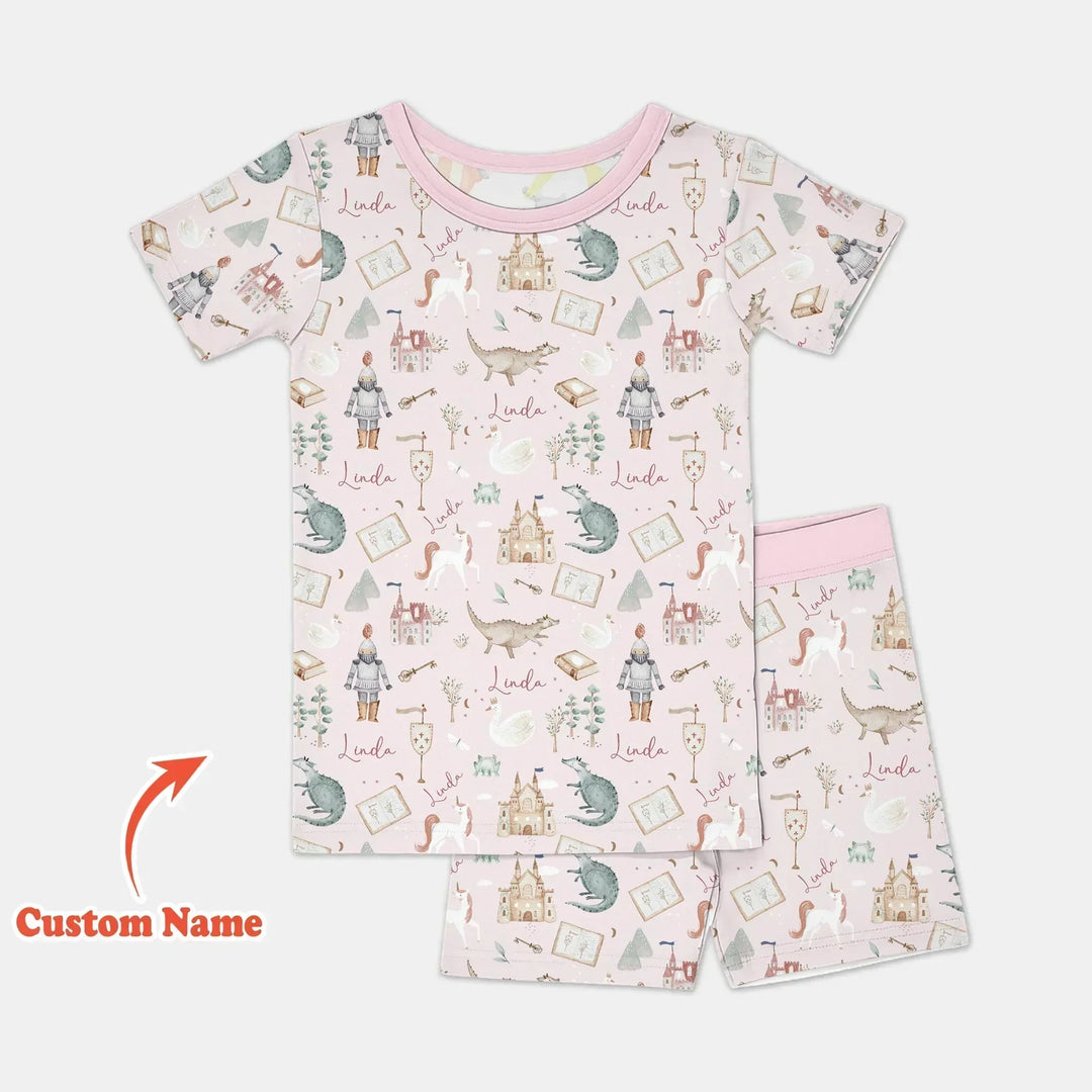 Adventure Dreams Custom Name Bamboo Two Piece Short Sleeve Shorts Pajama Set