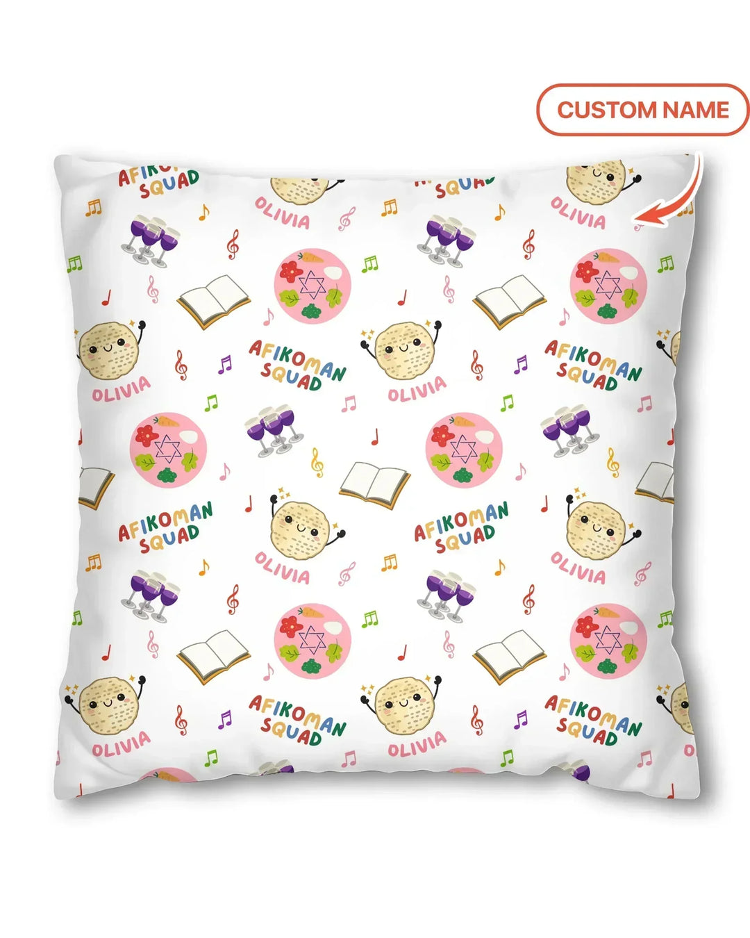 Custom Name Passover Afikoman Squad Bamboo Pillow Case