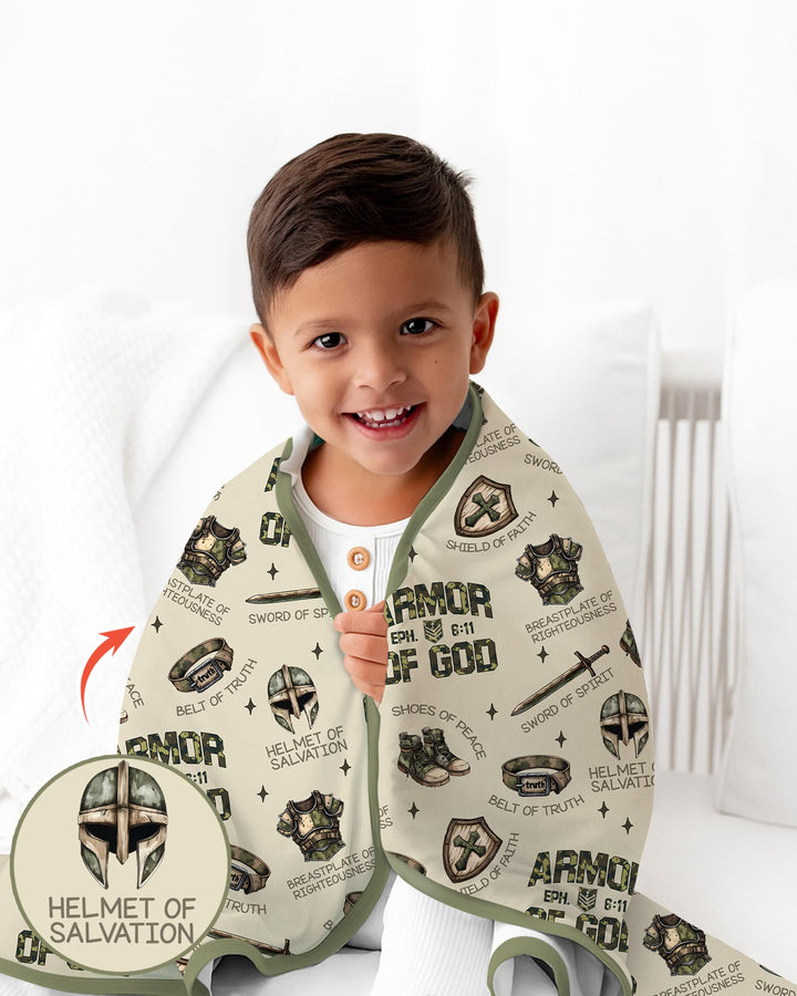 Camo Armor Of God Bamboo Blanket