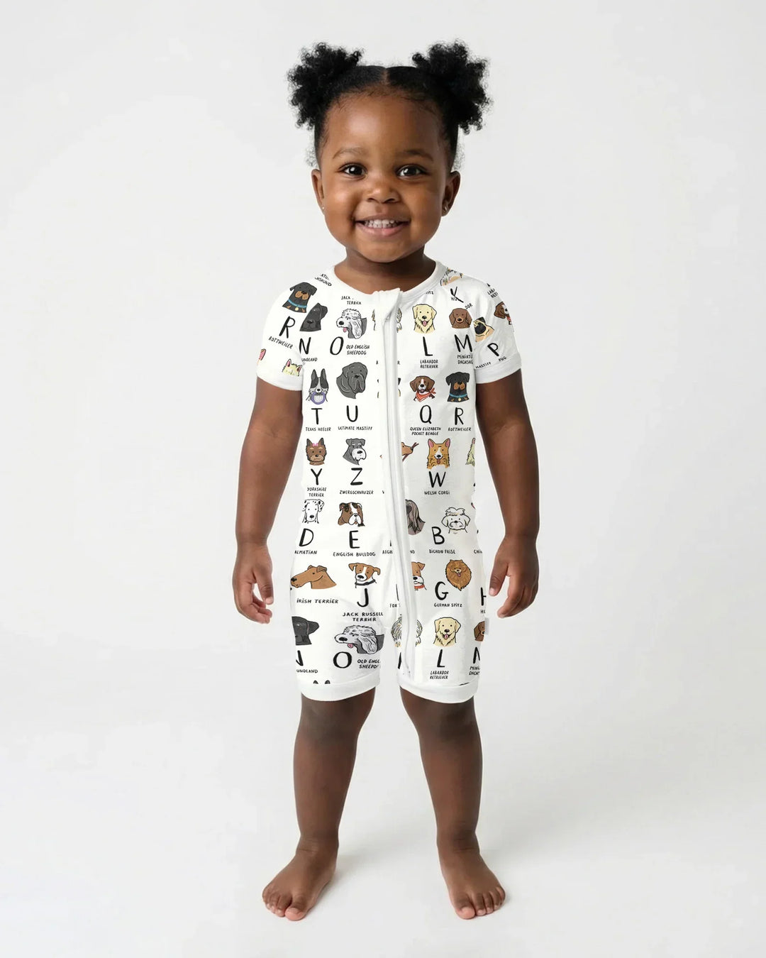 Funny Dogs Alphabet Bamboo Shorty Zippy