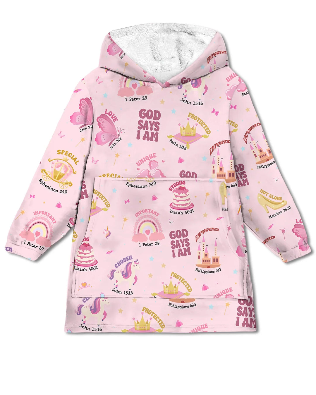God Says I Am Girl Wearable Bamboo Blanket Hoodie