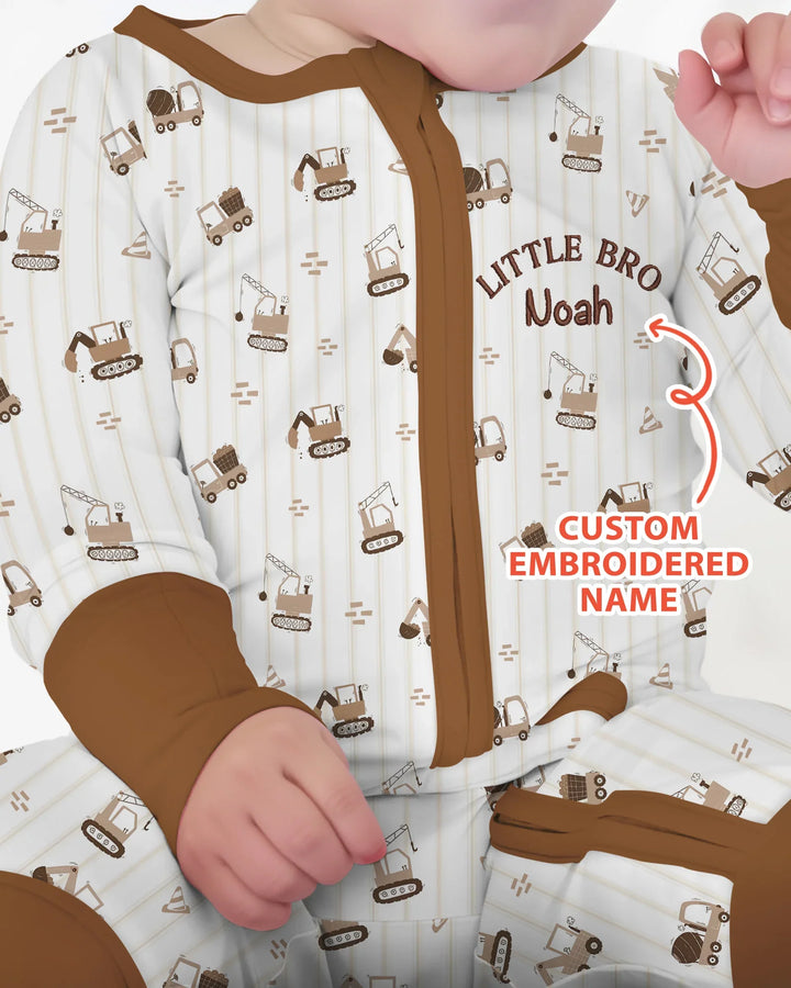 Custom Embroidered Name Constructor Little Bro Bamboo Convertible Zippy