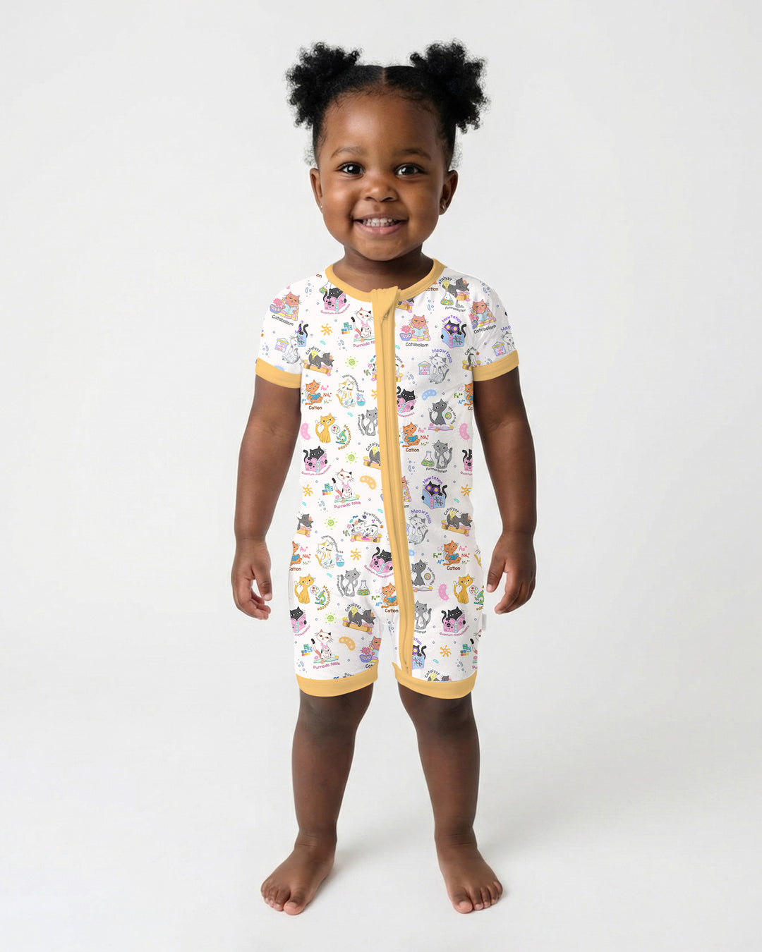 Funny Cat Love Scientist Bamboo Shorty Zippy