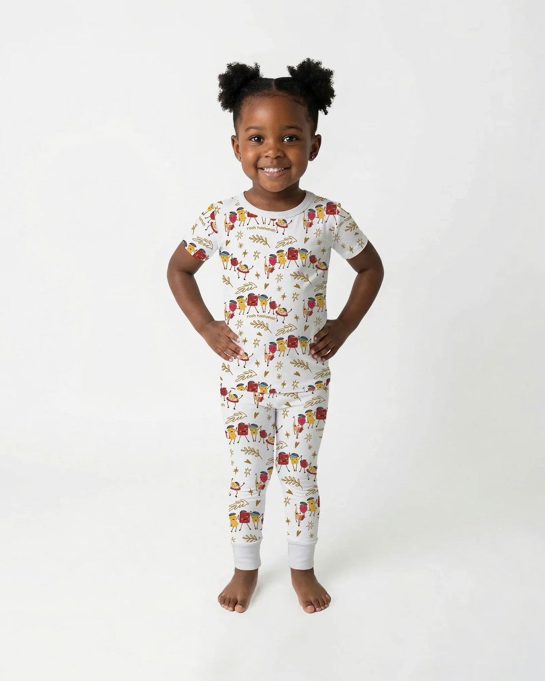 Let's Celebrate Rosh Hashanah Bamboo Two Piece Short Sleeve Pajama Set