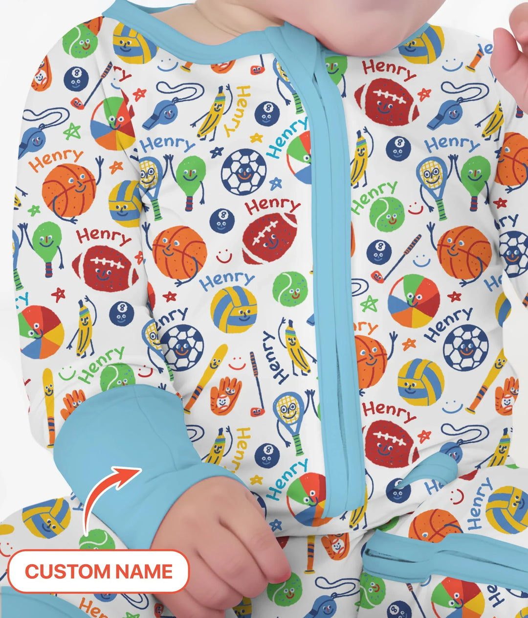 Play Ball Custom Name Bamboo Convertible Zippy