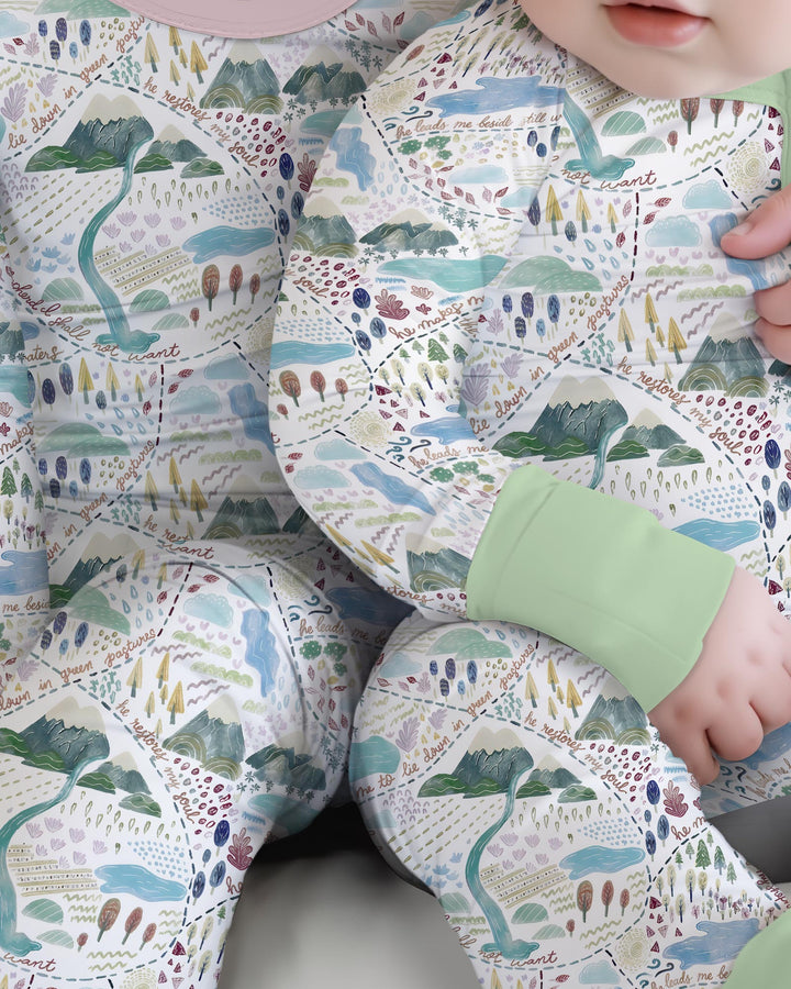 Whimsical Psalms 23 Map Bamboo Convertible Zippy