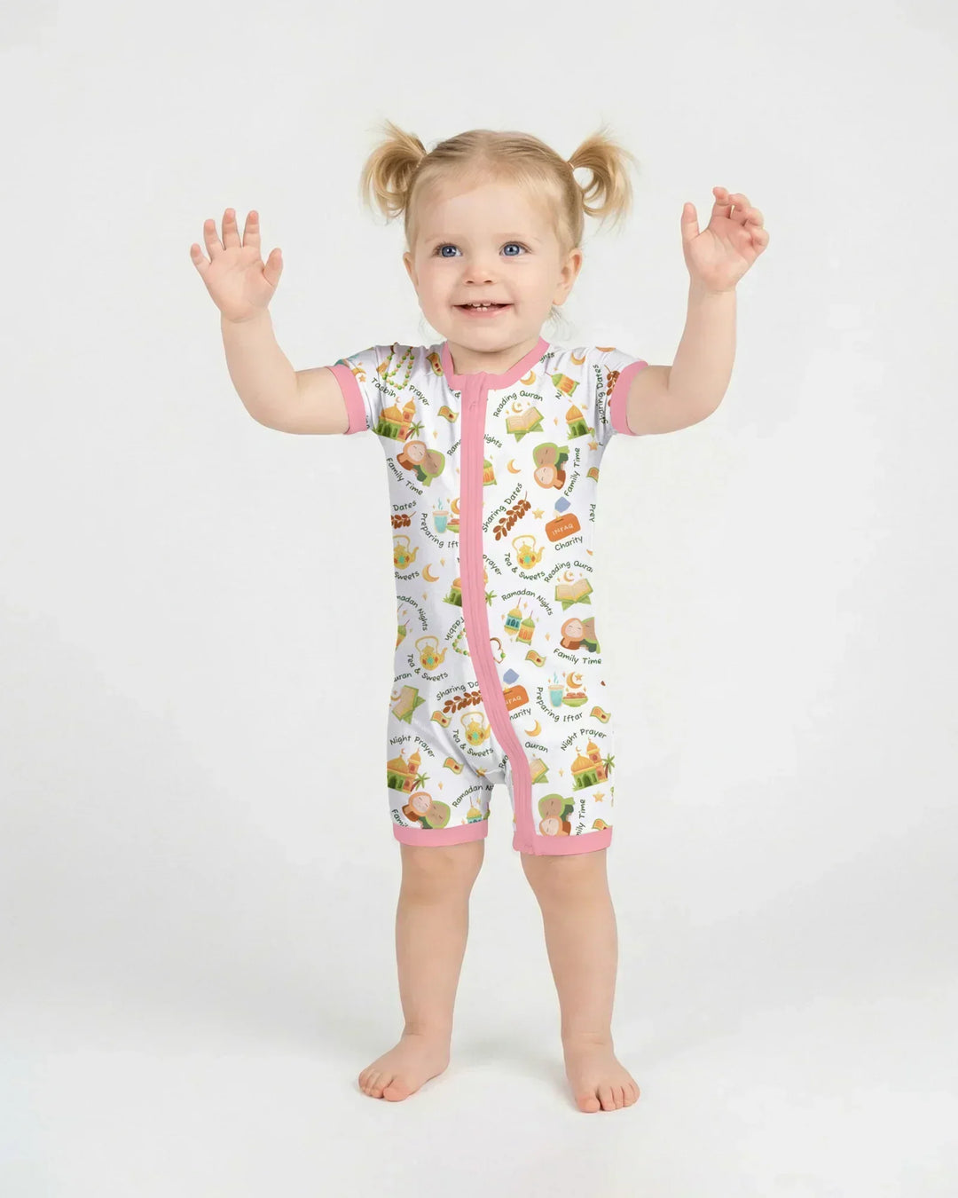 Ramadan Mubarak Matching Family Bamboo Shorty Zippy
