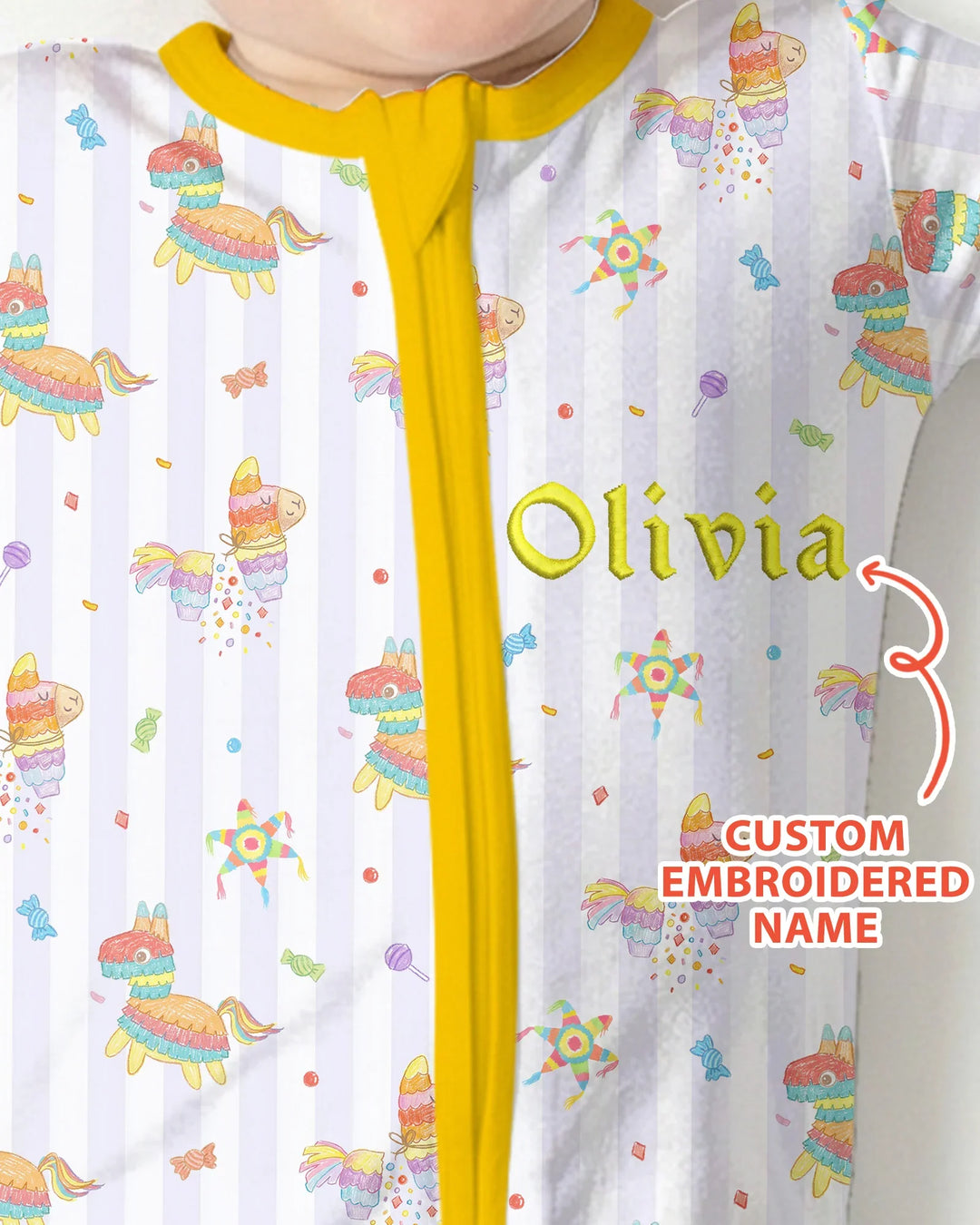 Personalized Embroidered Name Cinco De Mayo Bamboo Convertible Zippy