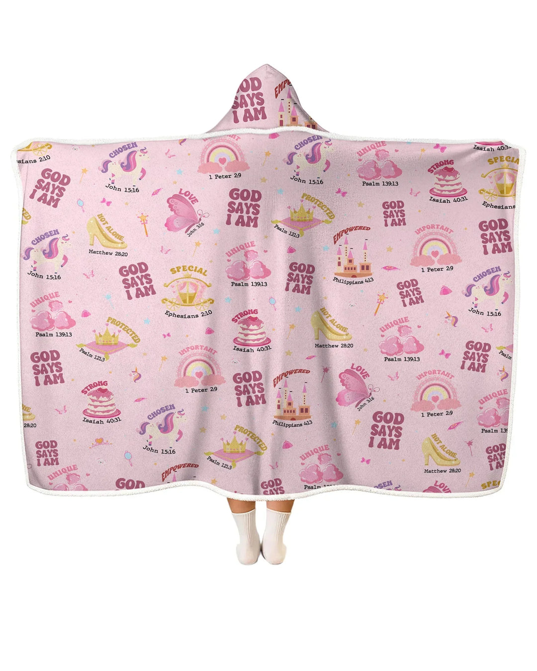 God Says I Am Girl Bamboo Wearable Hooded Blanket