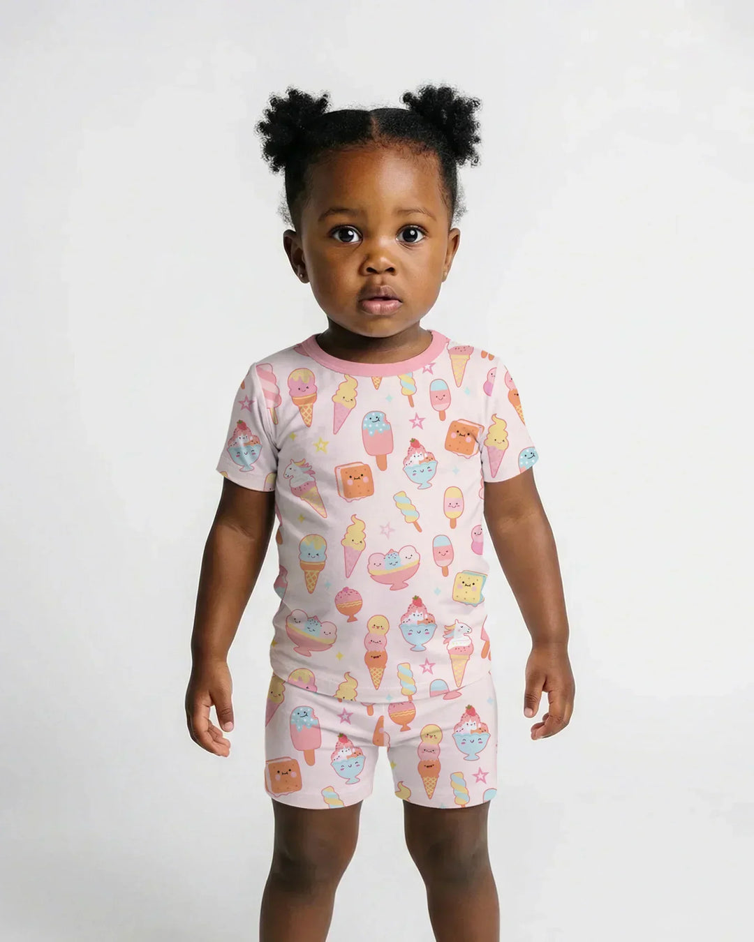 American Ice cream Bamboo Two Piece Short Sleeve Shorts Pajama Set