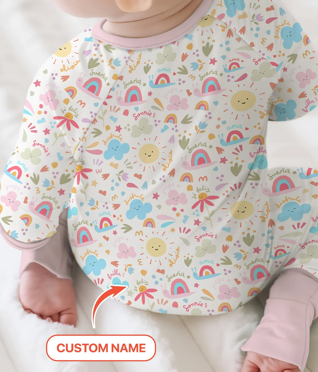 Custom Name Positive Spring Garden Bamboo Convertible Zippy