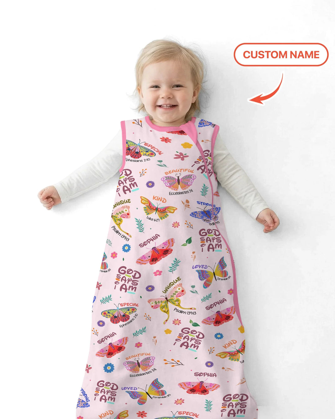 Custom Name God says I am Butterfly Bamboo Sleep Bag
