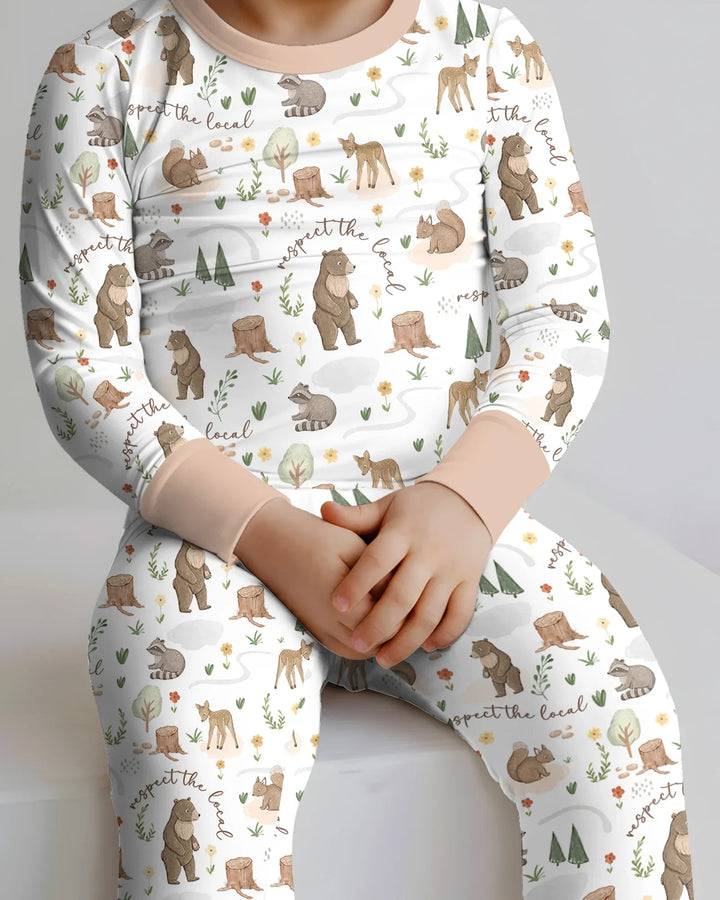 Respect The Local Bamboo Two Piece Long Sleeve Pajama Set