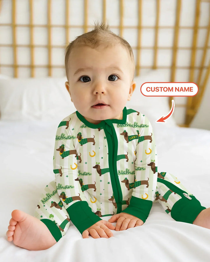 Lucky Dachshunds St. Patrick's Day Family Matching Bamboo Convertible Zippy