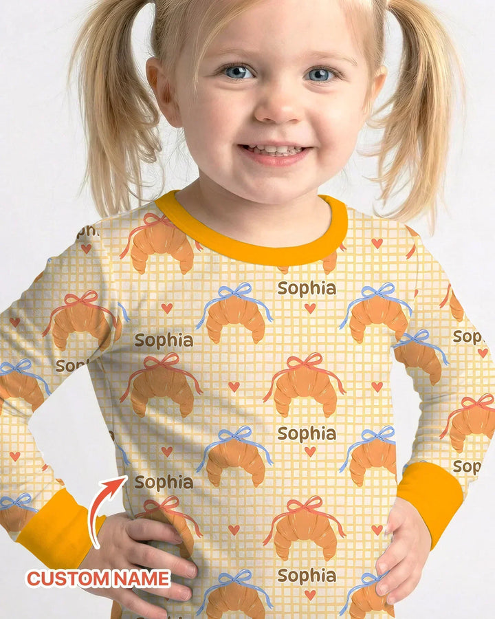 Breakfast Love Family Matching Bamboo Two Piece Long Sleeve Pajama Set