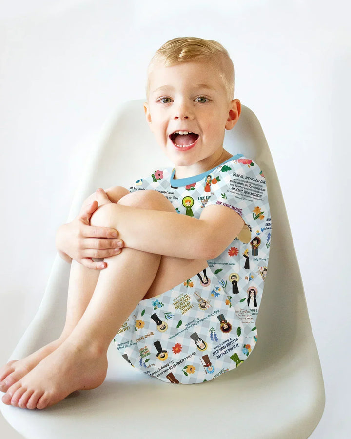 Catholic Saint Quotes Bamboo Two Piece Short Sleeve Shorts Pajama Set