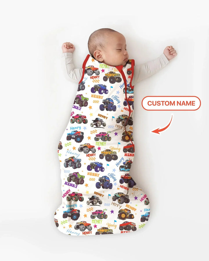 Monster Truck Custom Name Bamboo Sleep Bag