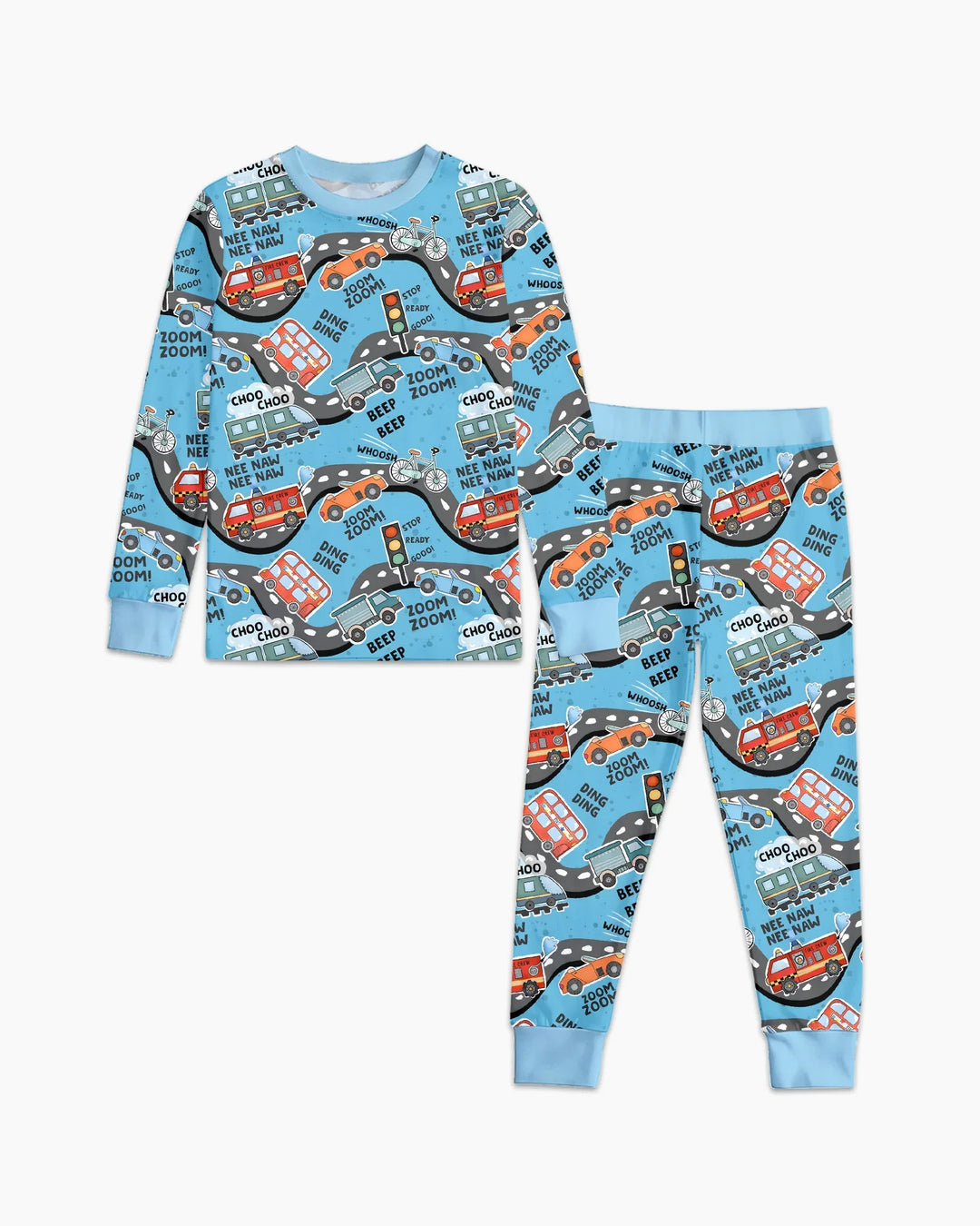 Zoom Zoom Beep Beep Bamboo Two Piece Long Sleeve Pajama Set