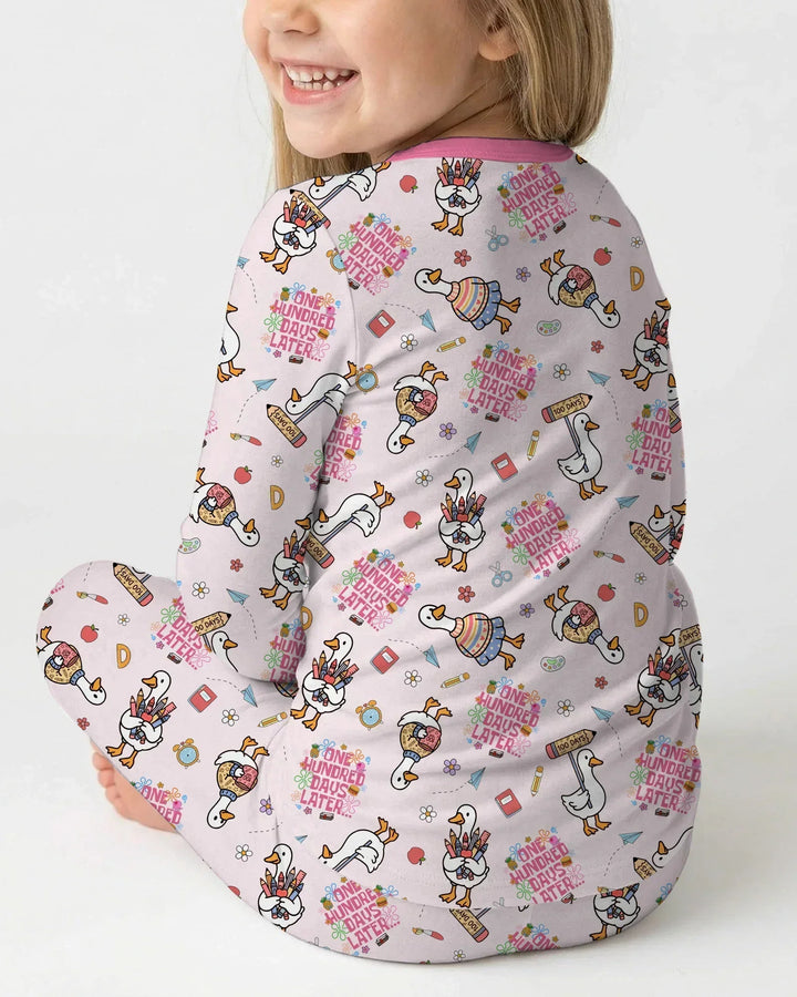 One Hundred Days Later Silly Goose Bamboo Two Piece Long Sleeve Pajama Set