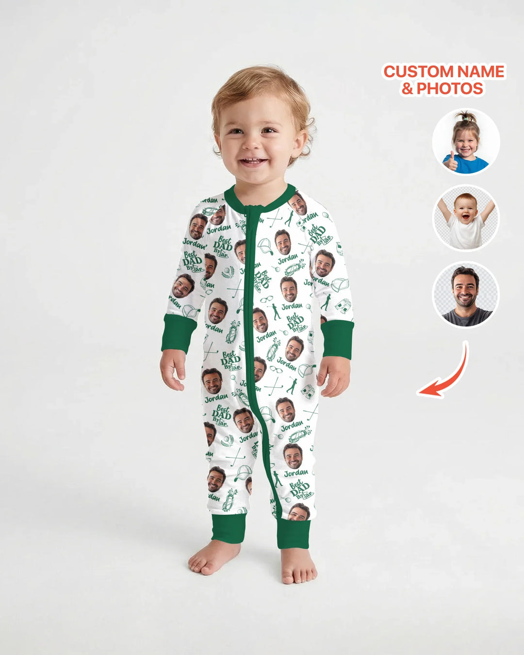Custom Photo Best Dad By Par Bamboo Convertible Zippy