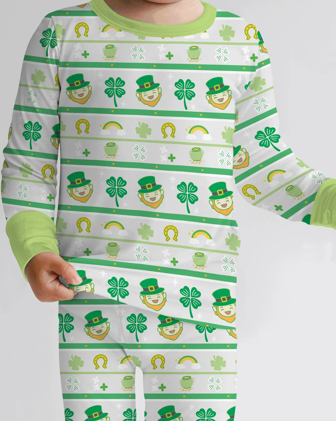 Happy Saint Patrick's Day Bamboo Two Piece Long Sleeve Pajama Set