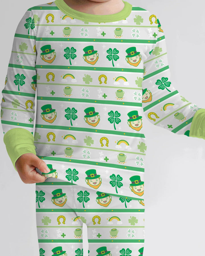 Happy Saint Patrick's Day Bamboo Two Piece Long Sleeve Pajama Set