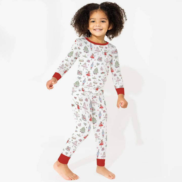 Sweet Nutcracker Holiday Matching Mom And Baby Bamboo Two Piece Long Sleeve Pajama Set