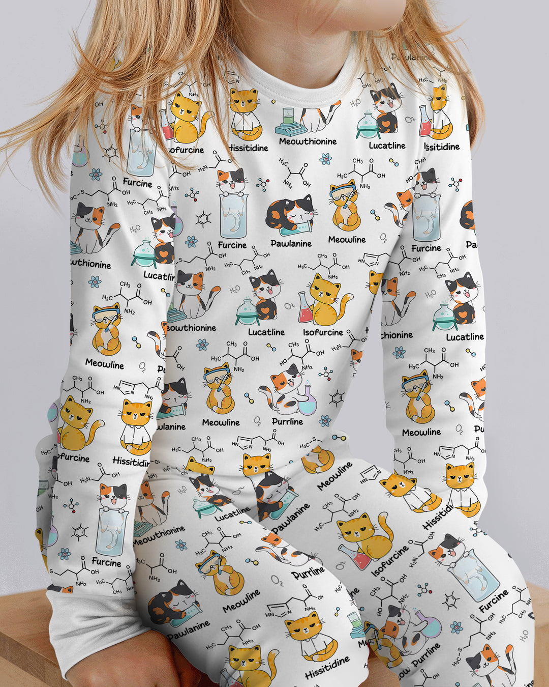 Biochemistry Cat Bamboo Two Piece Long Sleeve Pajama Set