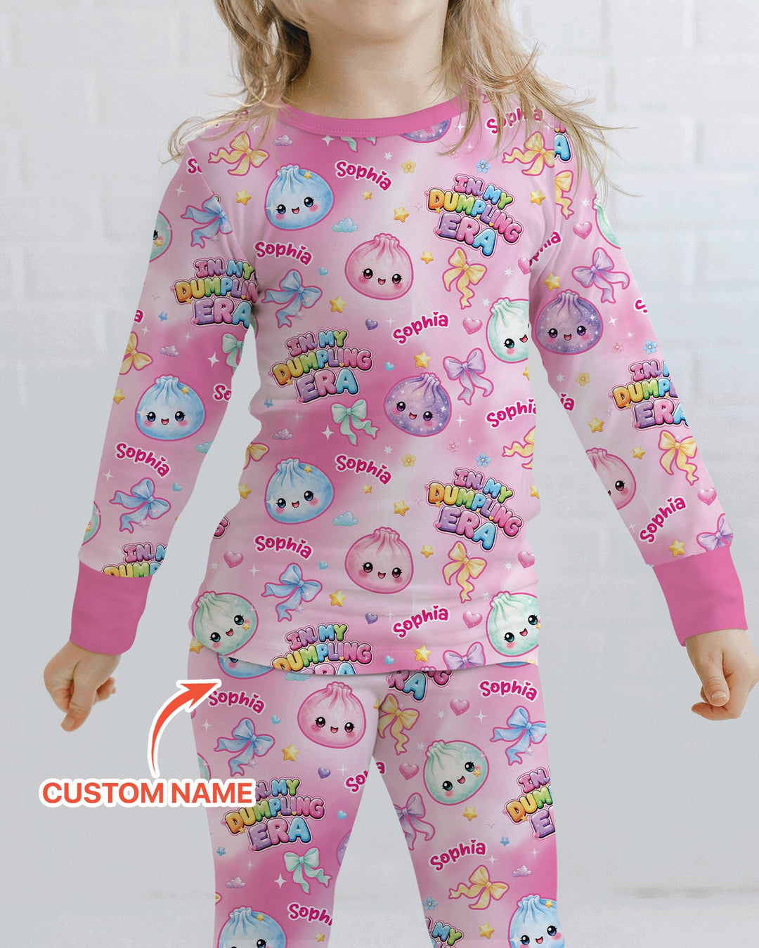 Custom Name In My Dumpling Era Bamboo Two Piece Long Sleeve Pajama Set