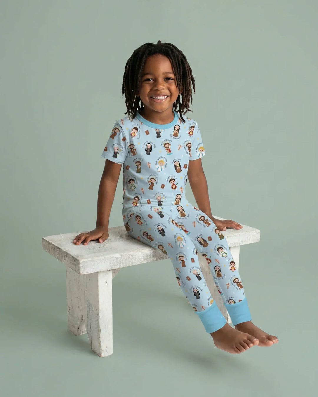 Saints in the Clouds Bamboo Two Piece Short Sleeve Pajama Set