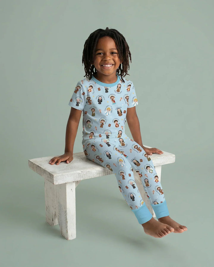 Saints in the Clouds Bamboo Two Piece Short Sleeve Pajama Set