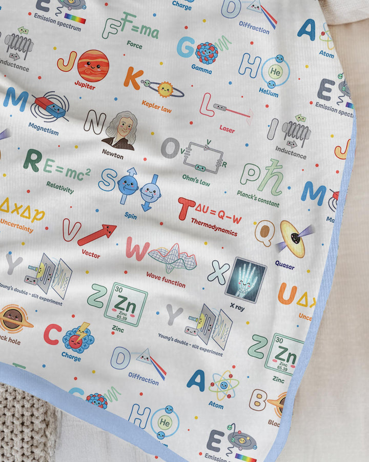 The Physics Alphabet Bamboo Blanket