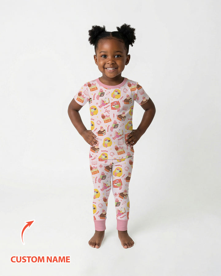 CUSTOM Template Bamboo Two Piece Short Sleeve Pyjamas Set