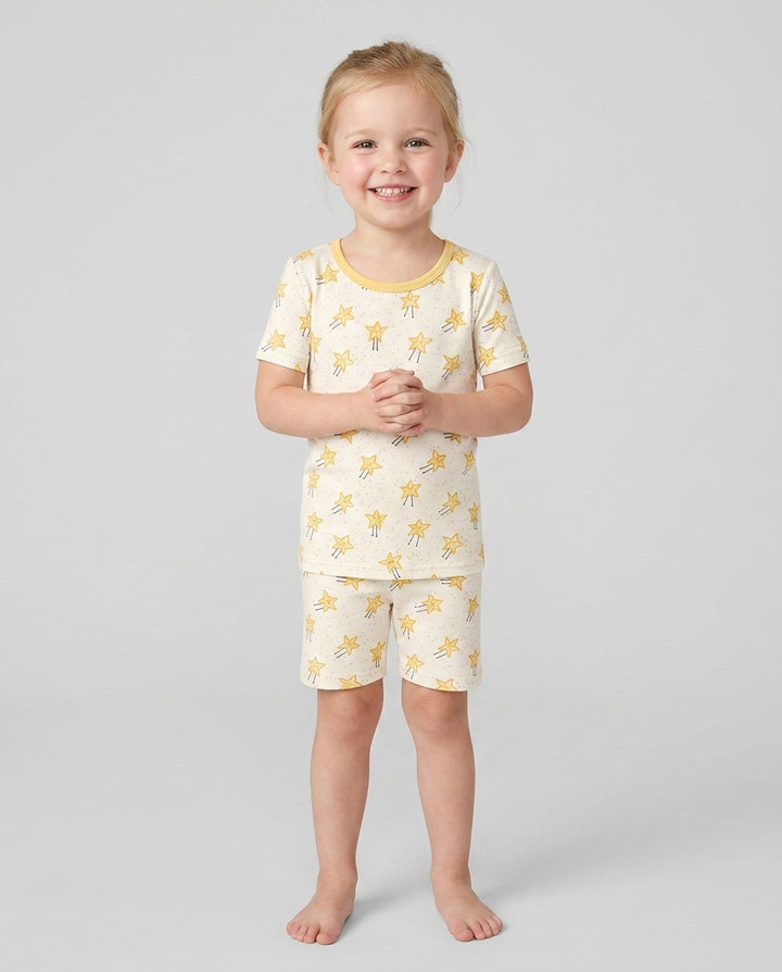 Template Bamboo Two Piece Short Sleeve Shorts Pyjamas Set