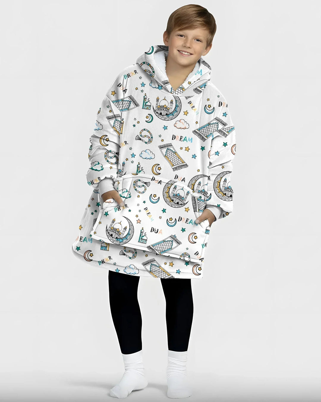 Dua, Dhikr, Dream Matching Family Wearable Bamboo Blanket Hoodie