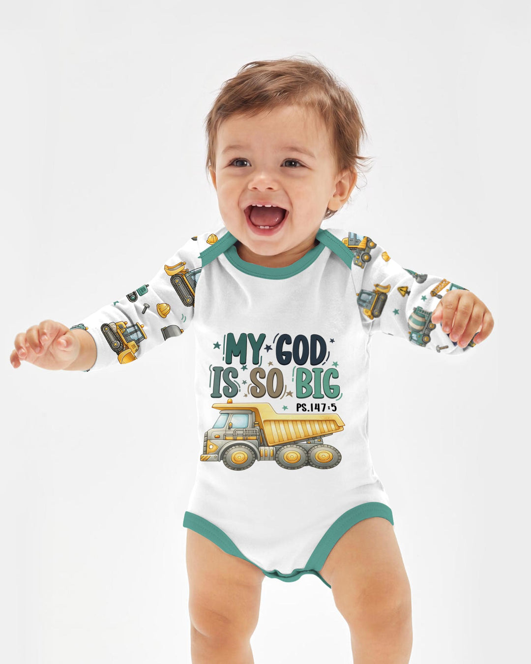 Construction Vehicles My God Is So Big Bamboo Bodysuit