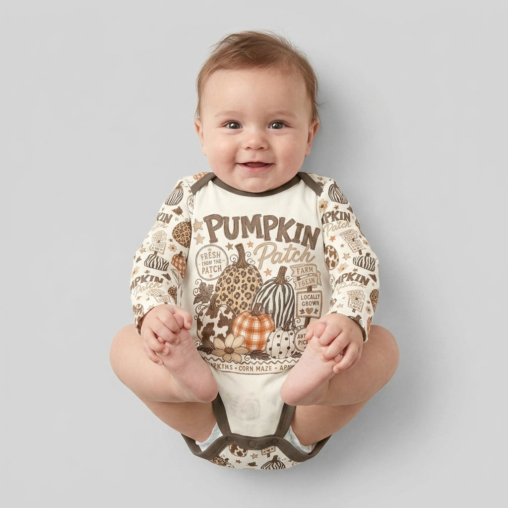 Whimsical Pumpkin Patch Bamboo Bodysuit