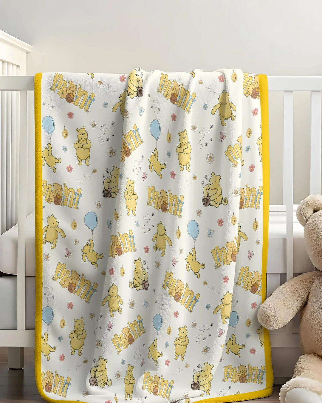 Mama & Mini Honey Bear Bamboo Blanket