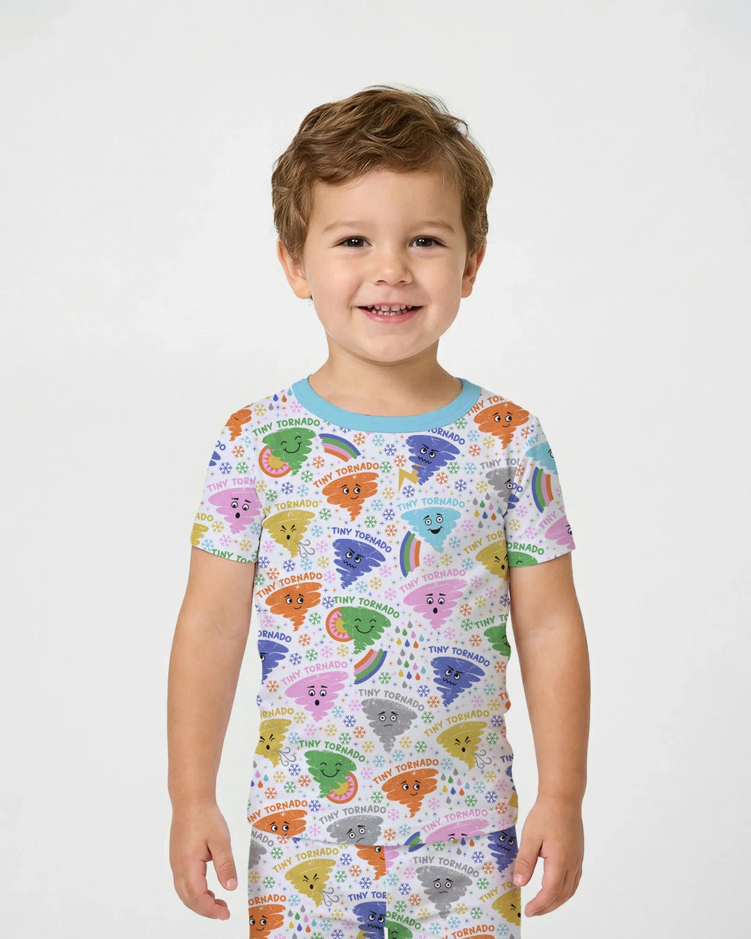 Tornado Family Matching Bamboo Two Piece Short Sleeve Pajama Set