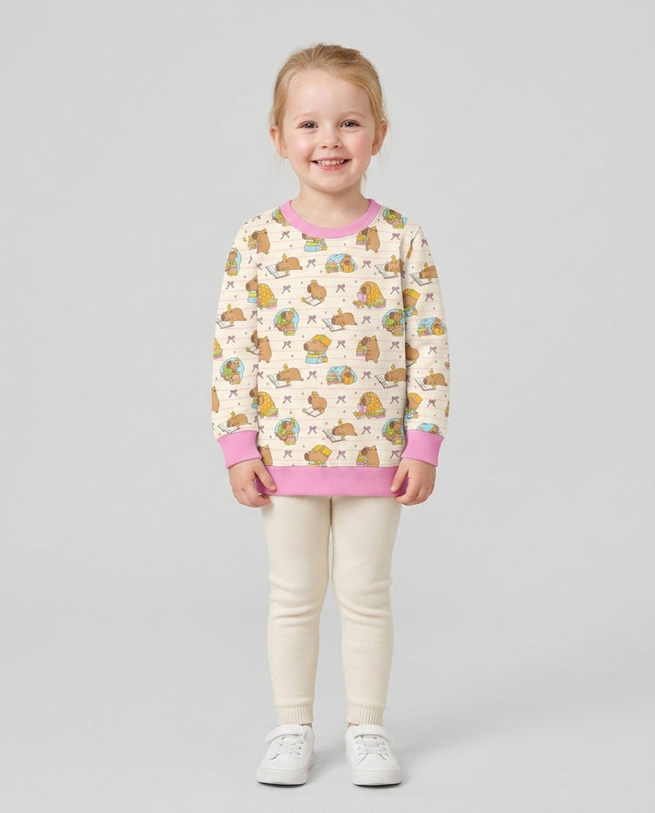 Sweet Study Capy Bamboo Crewneck Sweatshirt