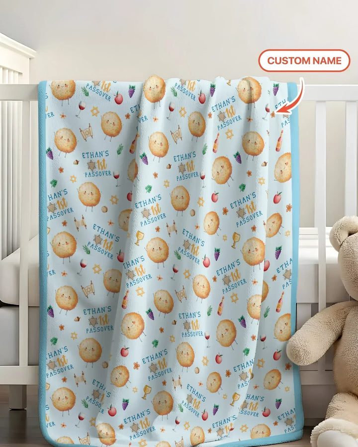 Custom Name 1st Passover Bamboo Blanket