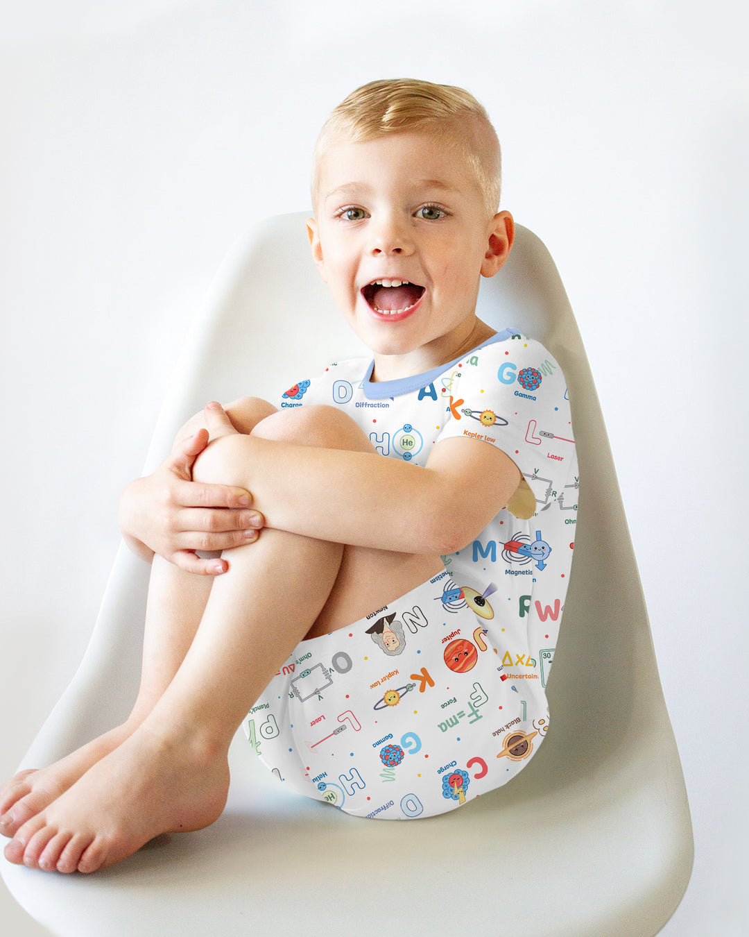 The Physics Alphabet Bamboo Two Piece Short Sleeve Shorts Pajama Set